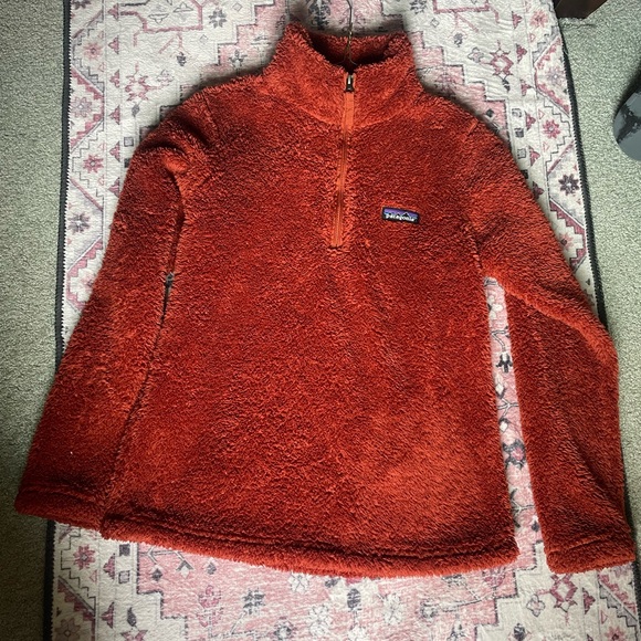 Patagonia Burnt Orange Fleece Quarter-Zip Pullover - Picture 2 of 6